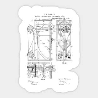 Machine for sharpening and gumming saws Vintage Retro Patent Hand Drawing Funny Novelty Gift Sticker